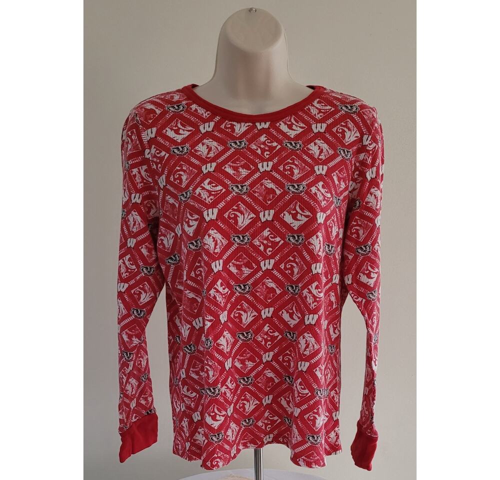 CREATIVE APPAREL Wisconsin Badgers Womens Thermal Knit Logo Top--Sz XL